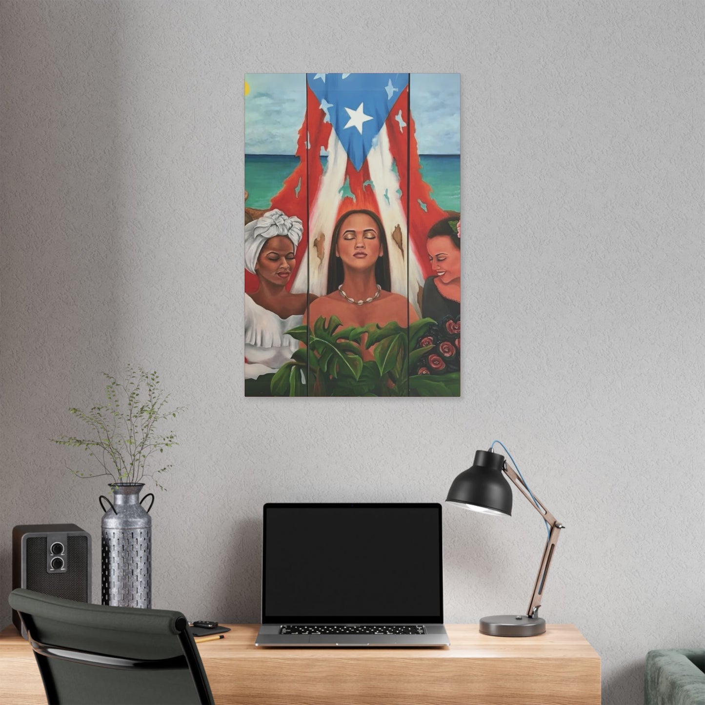 Capturing the Heart and Soul of Puerto Rican Art, Ethnic Canvas Print, Gift for Art Lovers, Beach-Themed Artwork