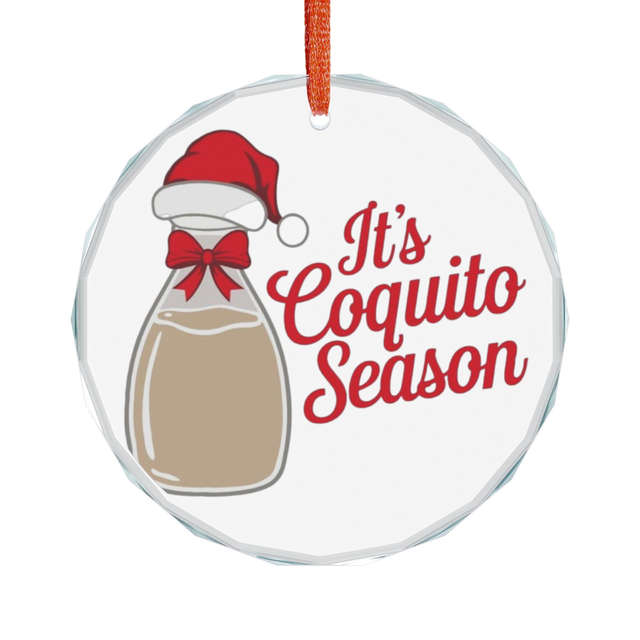 Coquito Season Crystal Glass Ornament Boricua Christmas Decoration | Island Holiday Keepsake