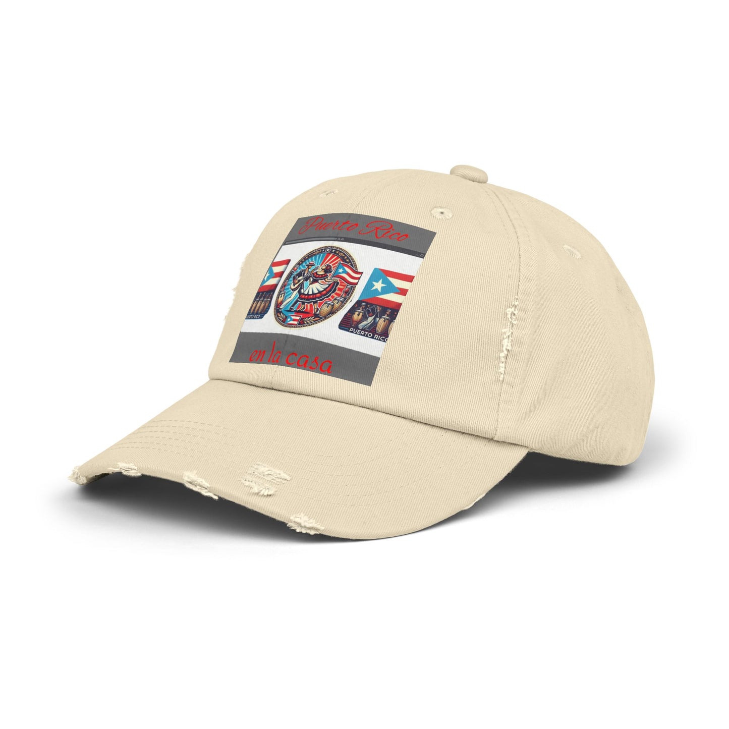 Puerto Rico Pride Distressed Cap, Unisex Baseball Cap, Travel Hat, Gift for Him or Her, Caribbean Spirit, Summer Fashion