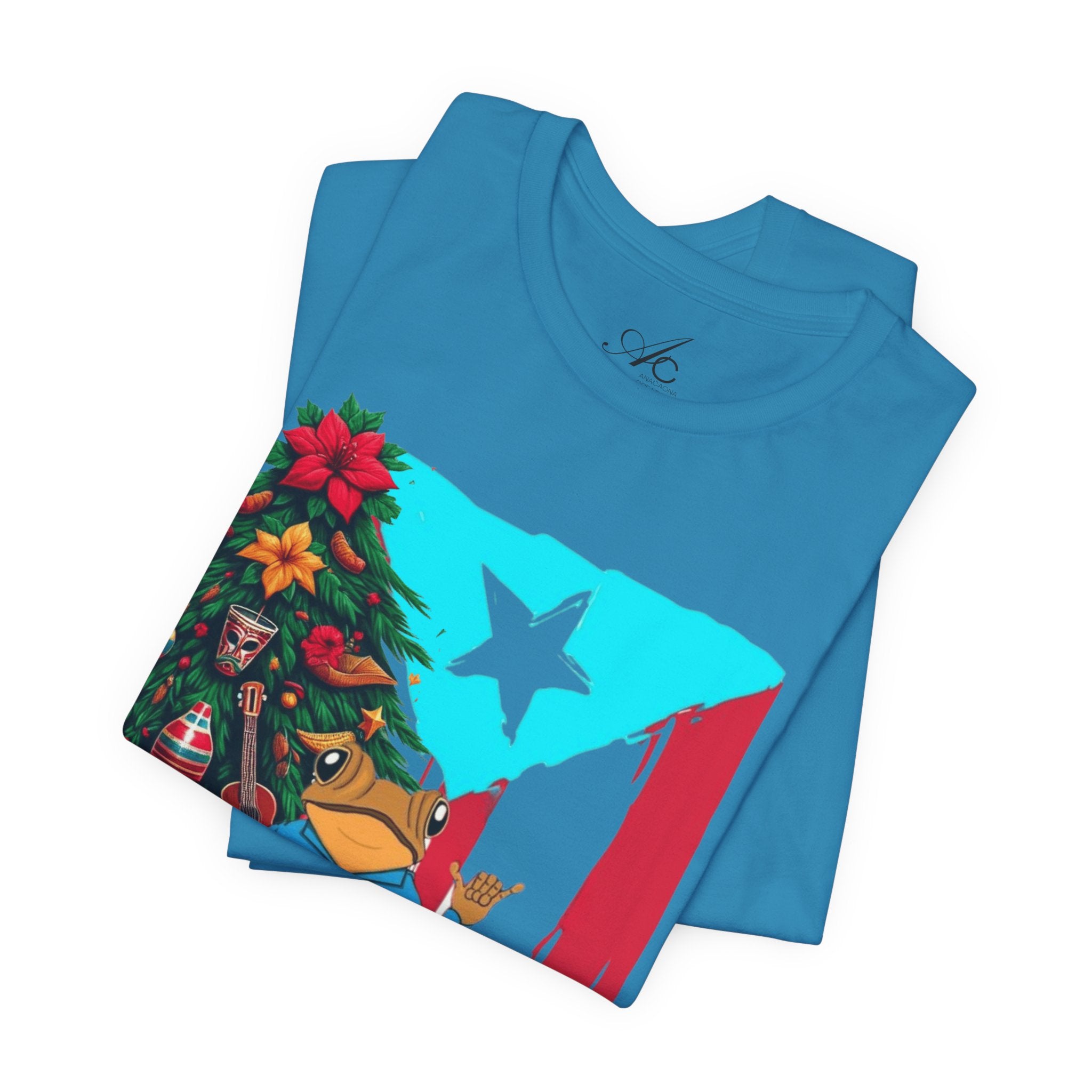 Puerto Rico Holiday T-Shirt  Coquí by Christmas Tree Graphic Puerto Rico’s Navidades
