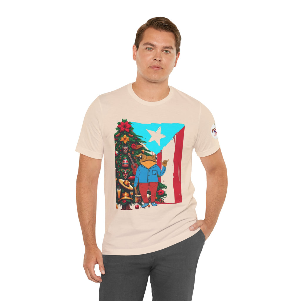 Puerto Rico Holiday T-Shirt  Coquí by Christmas Tree Graphic Puerto Rico’s Navidades