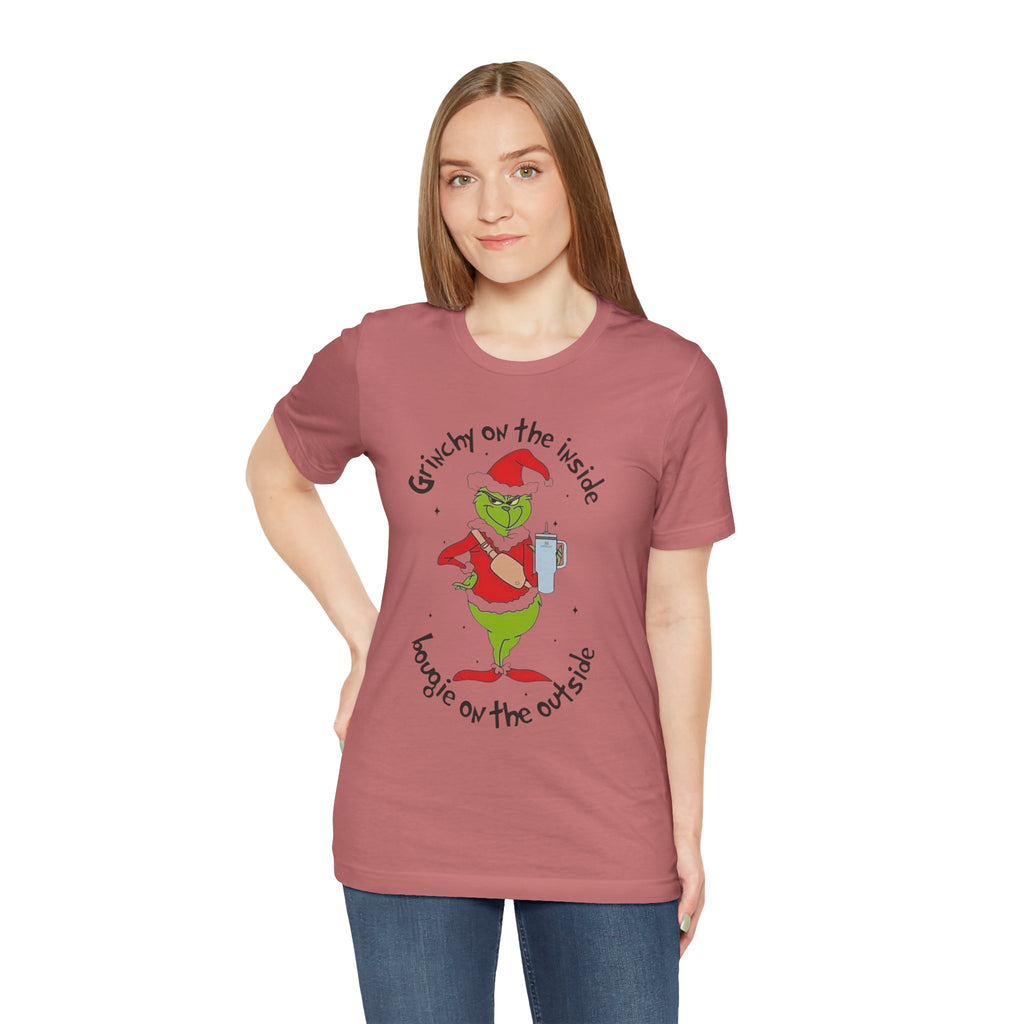 Grinch-Inspired Holiday Tee: 'Grinchy on the Inside, Boogie on the Outside'