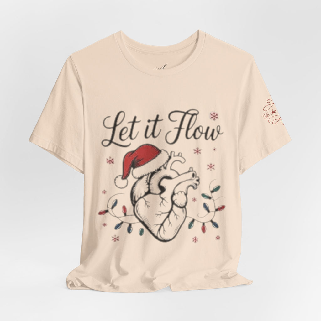 Let It Flow Heart Tee  Christmas Anatomical Heart Shirt