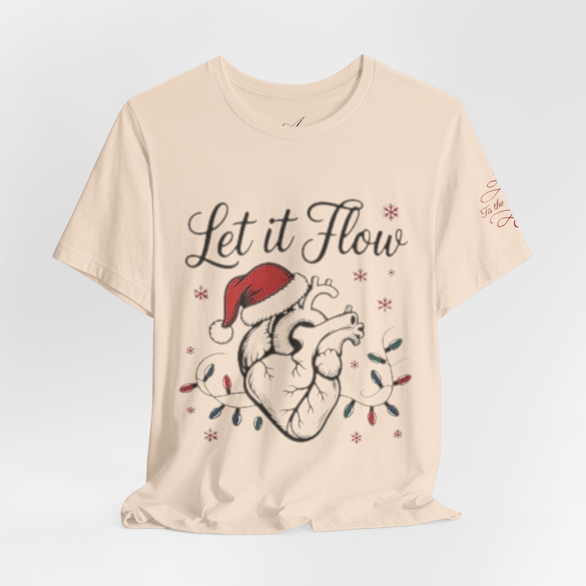 Let It Flow Heart Tee  Christmas Anatomical Heart Shirt