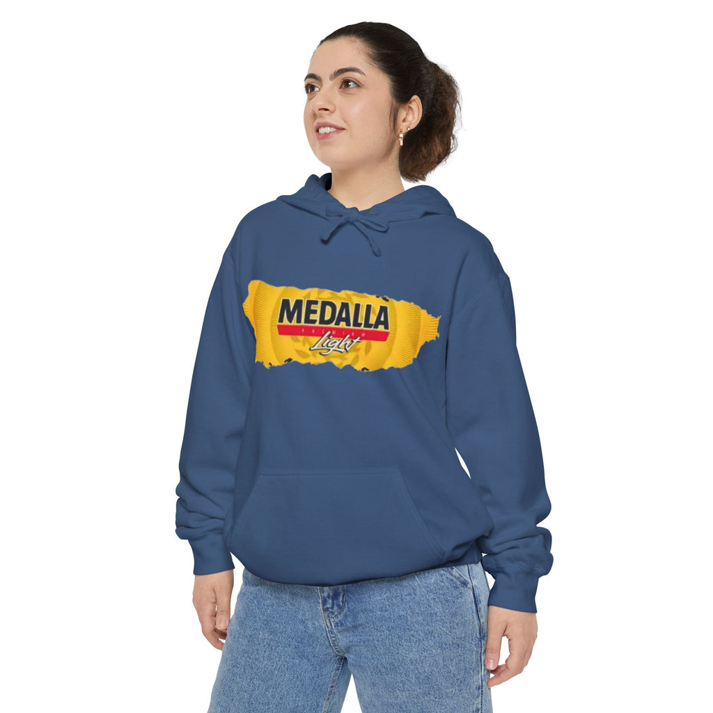 Medalla Light Logo Hoodie Vintage Beer Brand Pullover Puerto Rico Navidade