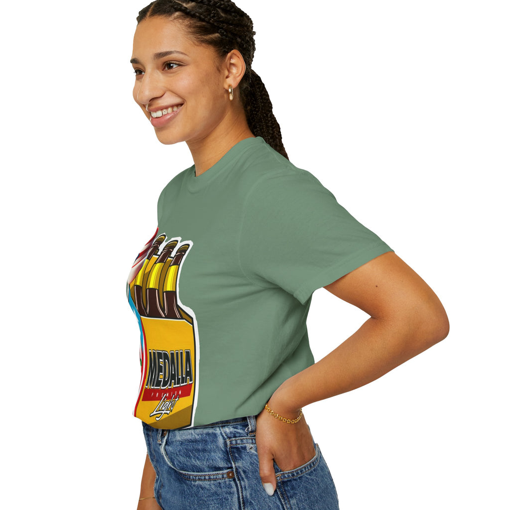 Medalla Light Beer T-Shirt  Navidad Boricua Holiday Tee Puerto Rico’s Navidades