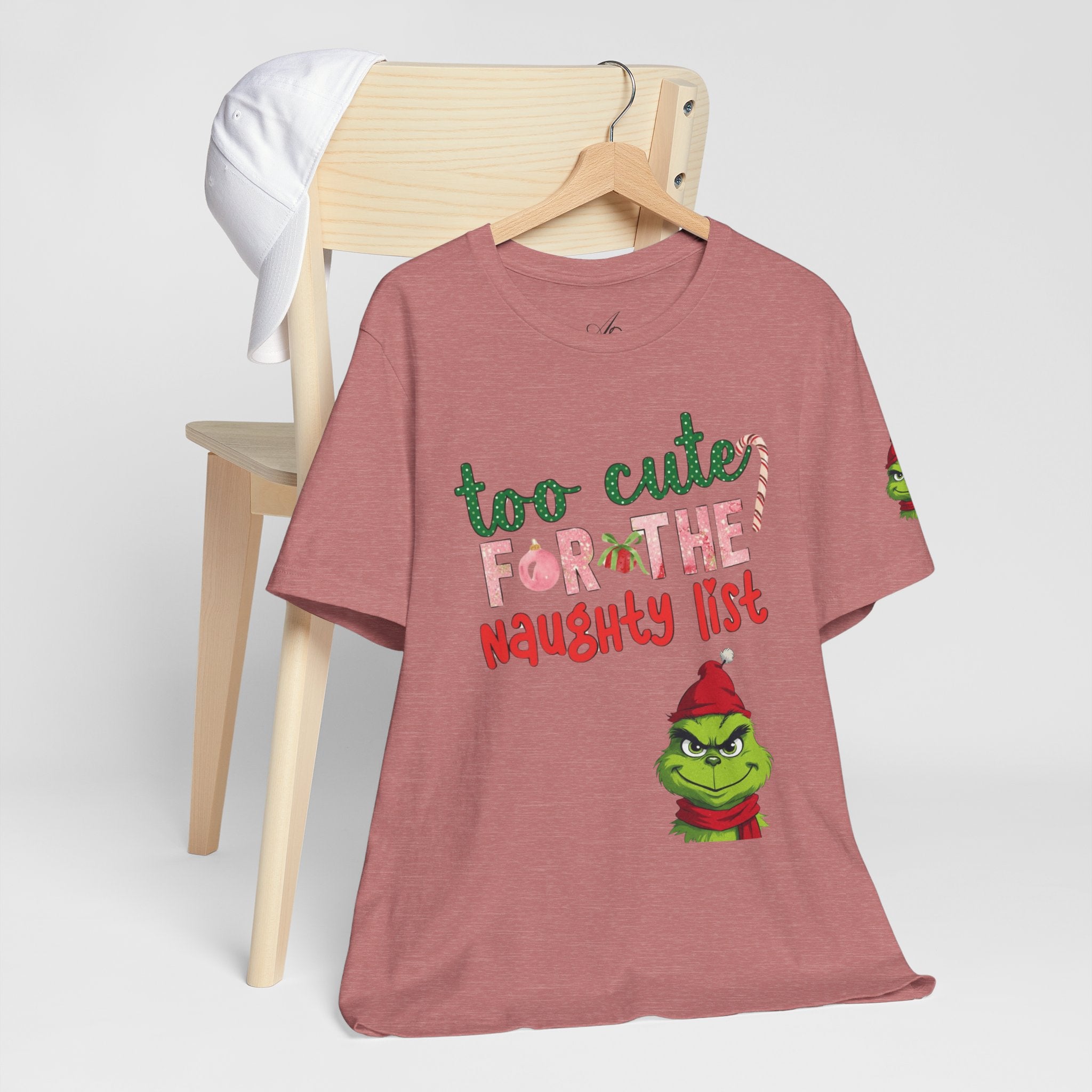 Christmas T-Shirts and Sweatshirts Collection Cute Grinch Holiday Tee 'Too Cute for the Naughty List' Unisex Jersey T-Shirt