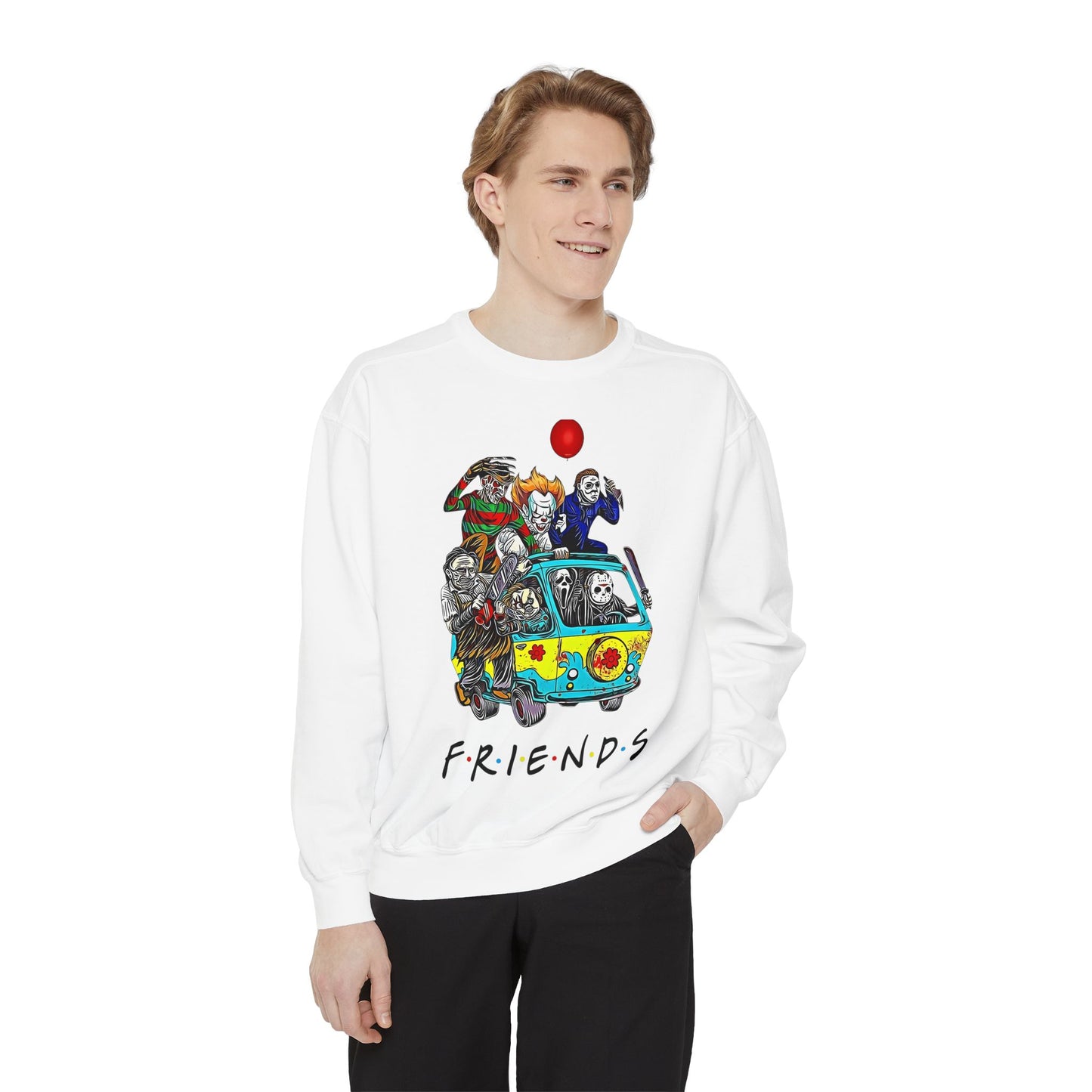 Friends-Inspired Unisex Garment-Dyed Sweatshirt, Cozy Casual Wear, Unique Graphic Sweatshirt, Perfect Gift, Everyday Style