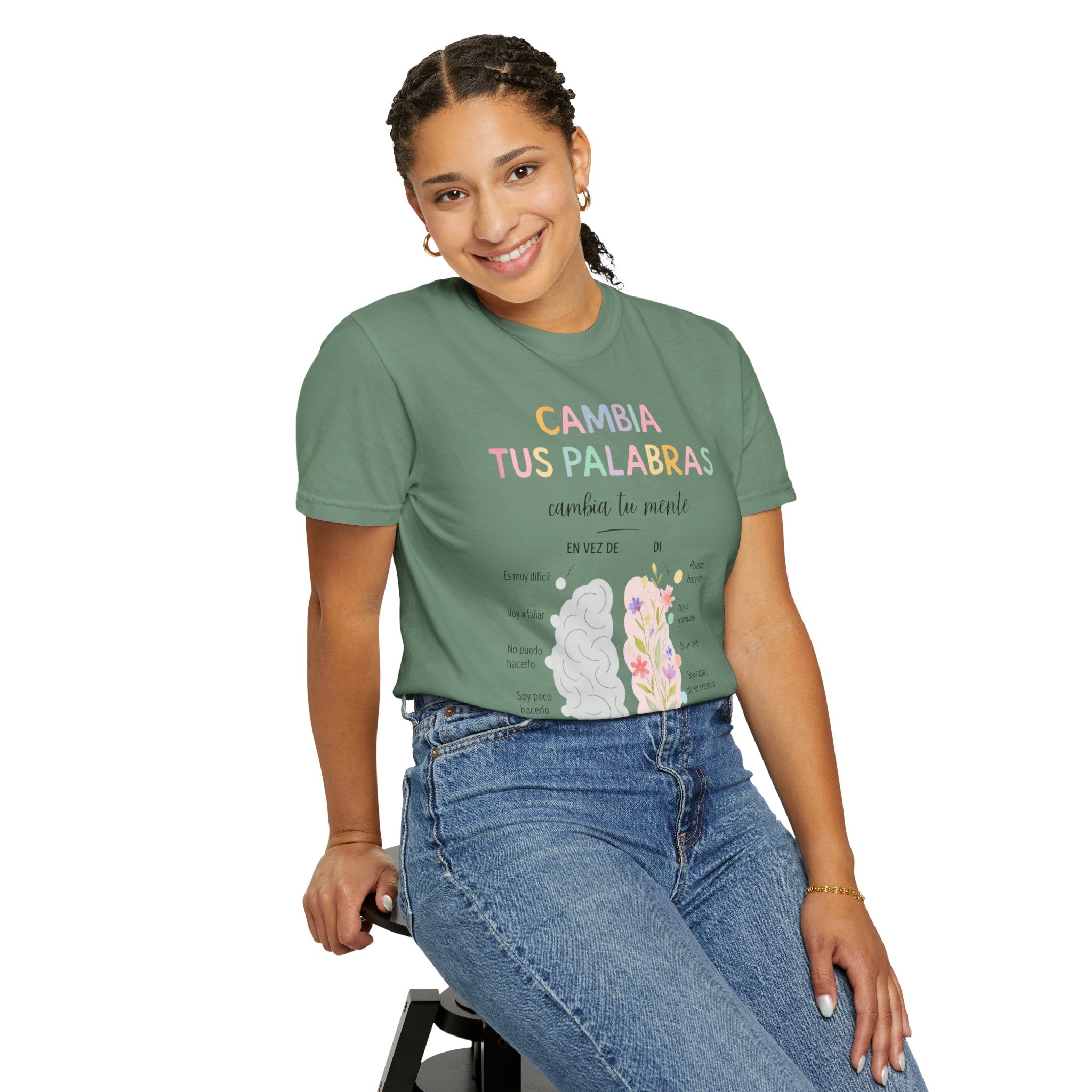 Cambia Tus Palabras Floral Positivity T-Shirt