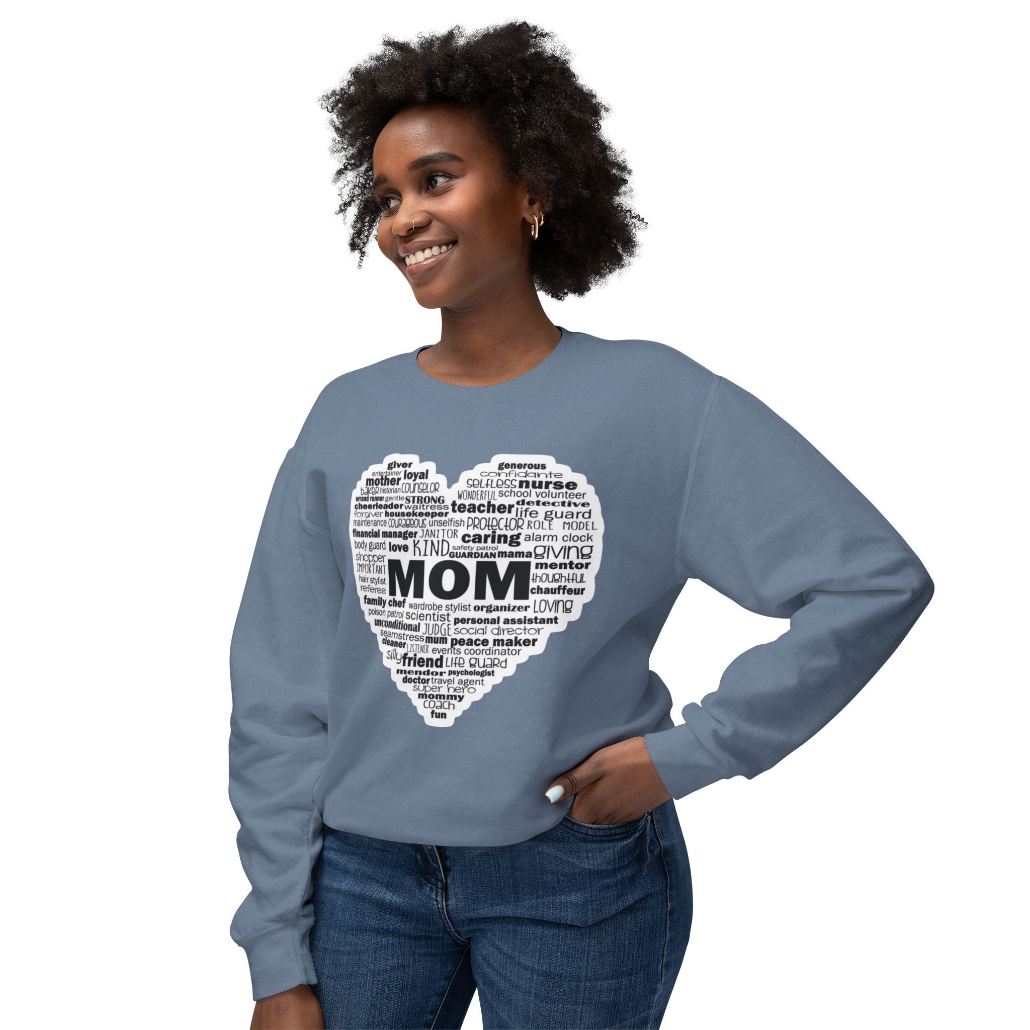 Mom Word-Cloud Heart Sweatshirt  Mother's Day Gift