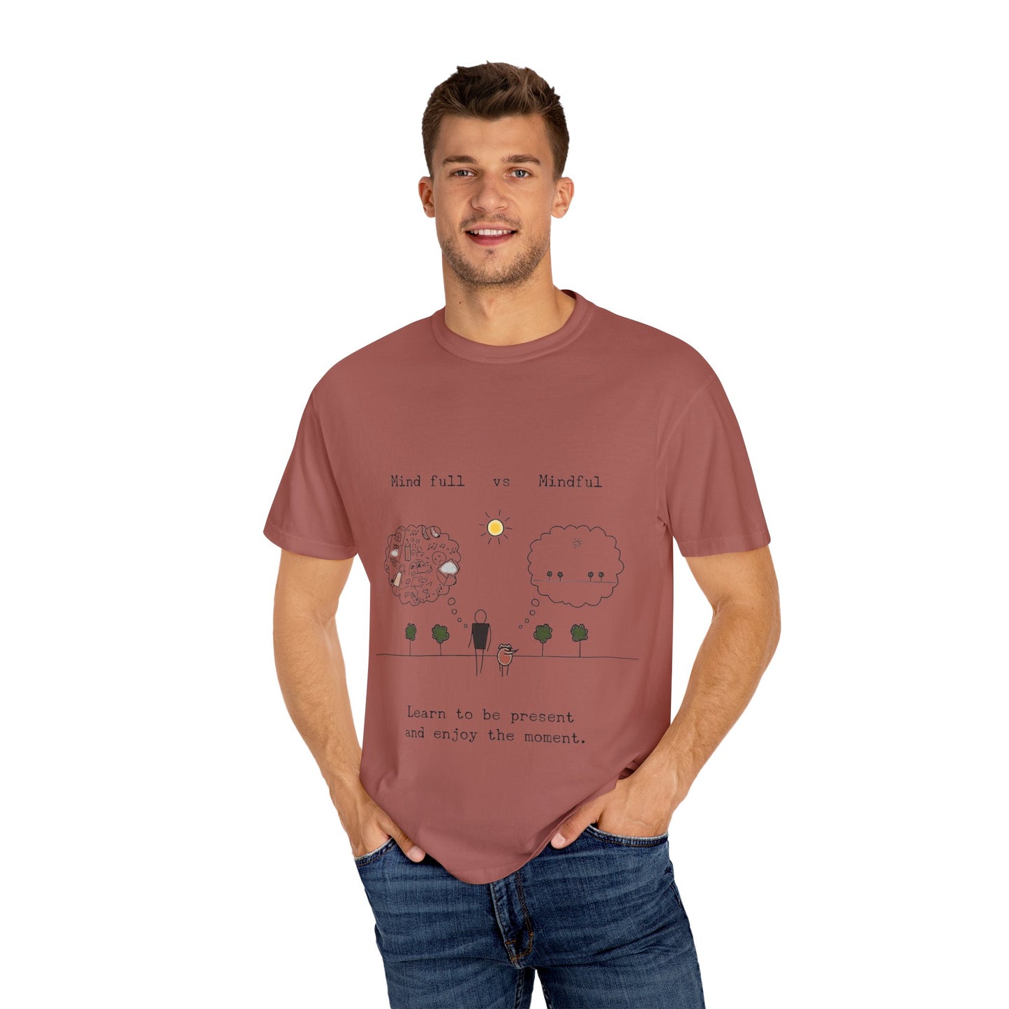 Let your outfit reflect your inner peace. Mindful Living T-Shirt Unisex Tee for Mindfulness, Self-Care, Gift for Yogis, Relaxed Vibe,