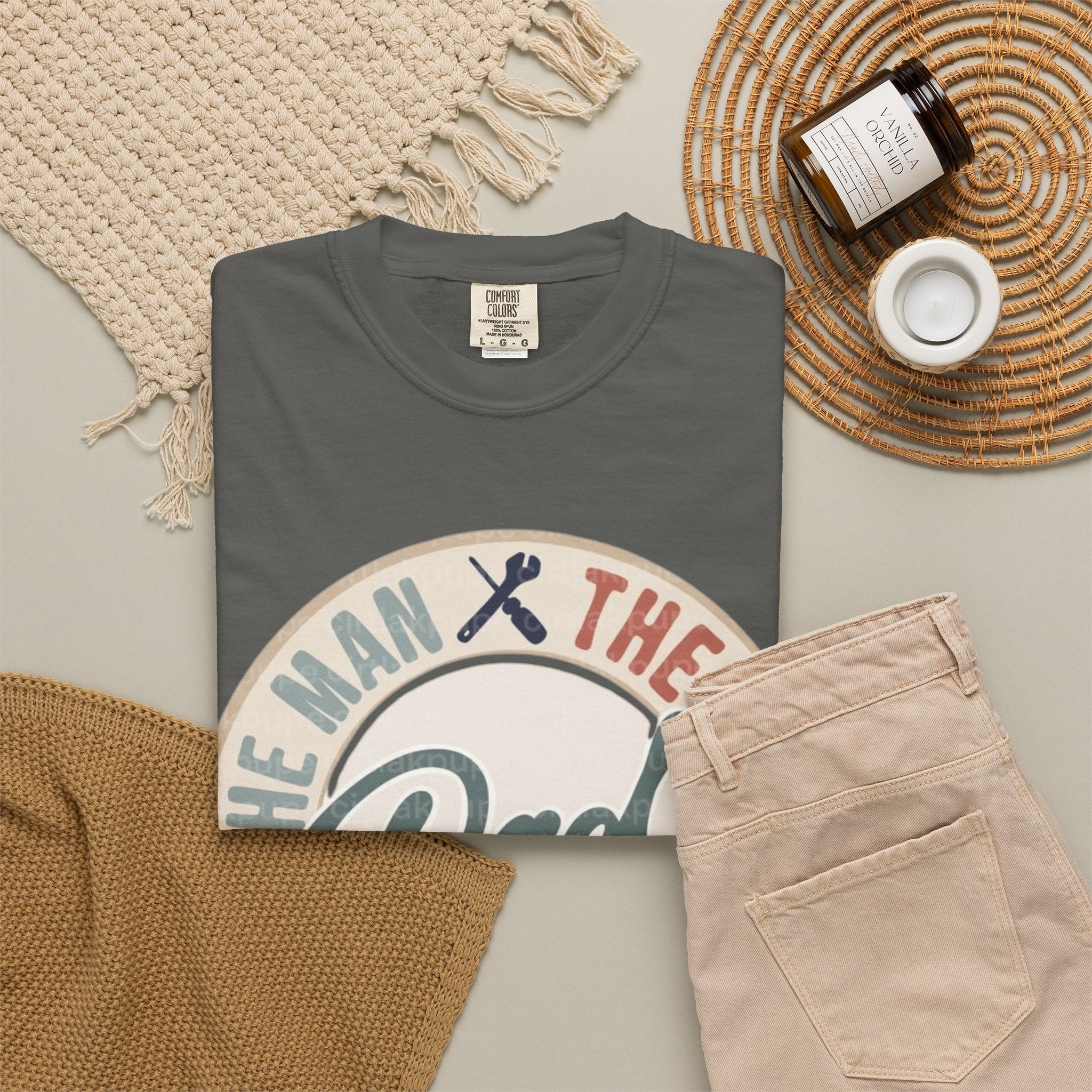 Dad Retro Badge T-Shirt — “Dad: The Man, The Myth, The Legend” Father’s Day Tee