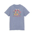 Hello World "Arriving Soon" Acid Wash Baby Announcement Tee