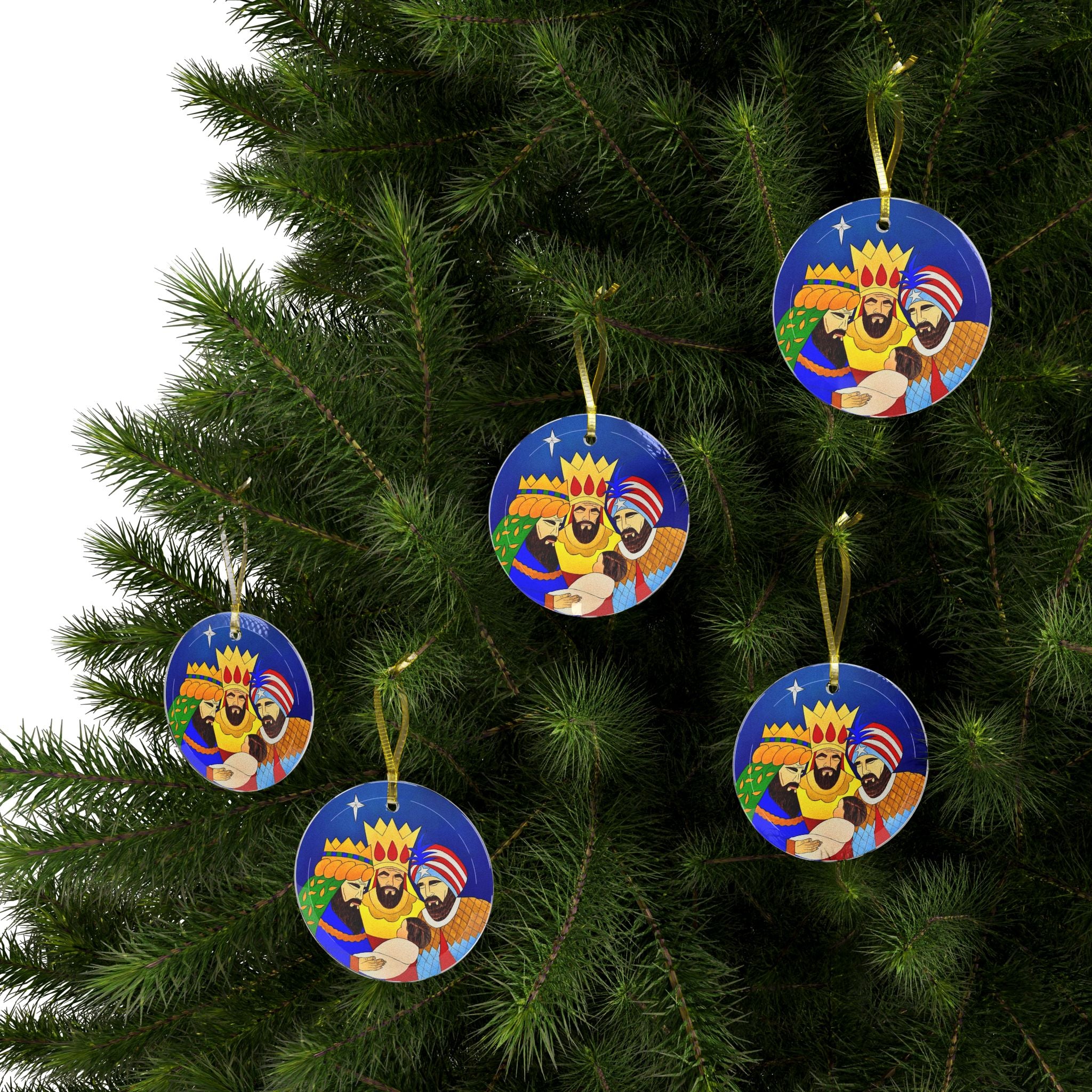 Tres Reyes Magos ornament Glass Ornaments Puerto Rico ornament