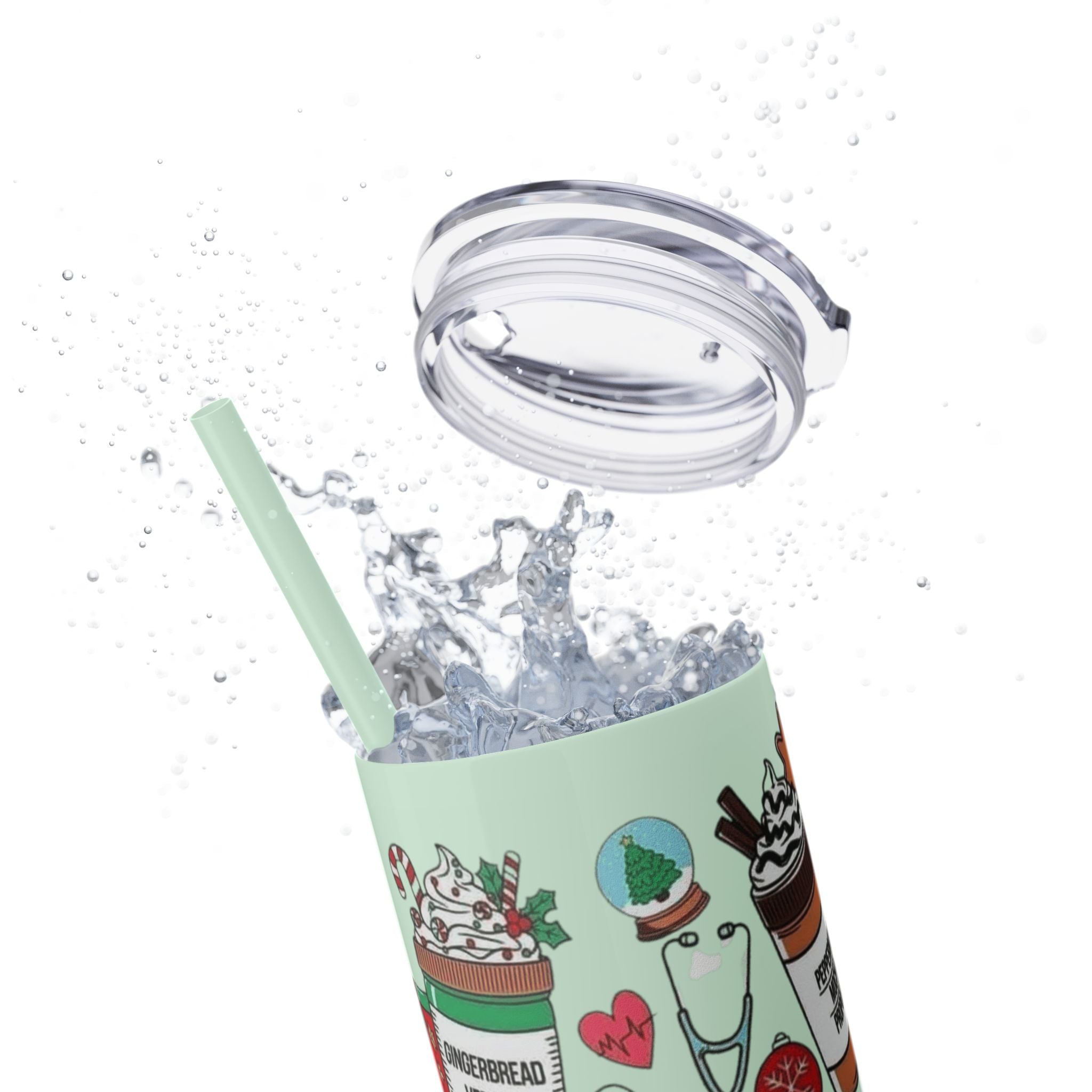 Emergency Department Nurse Christmas Skinny Tumbler - 20oz Holiday Medical Travel Cup with Straw Medical Christmas Mug