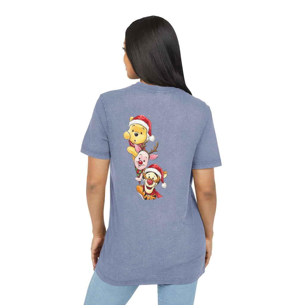 Christmas Character Stack Acid-Wash  Tee Cartoon Christmas T-shirts and Sweaters,