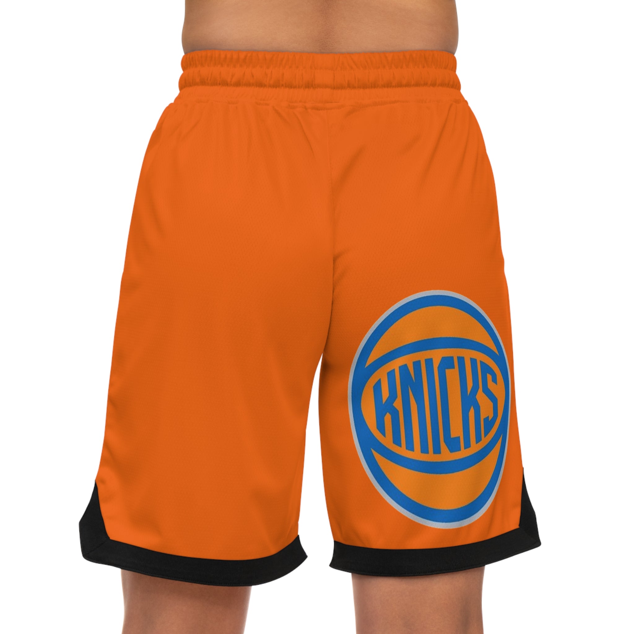 NY-KBasketball Shorts — Orange Athletic Rib Game Shorts