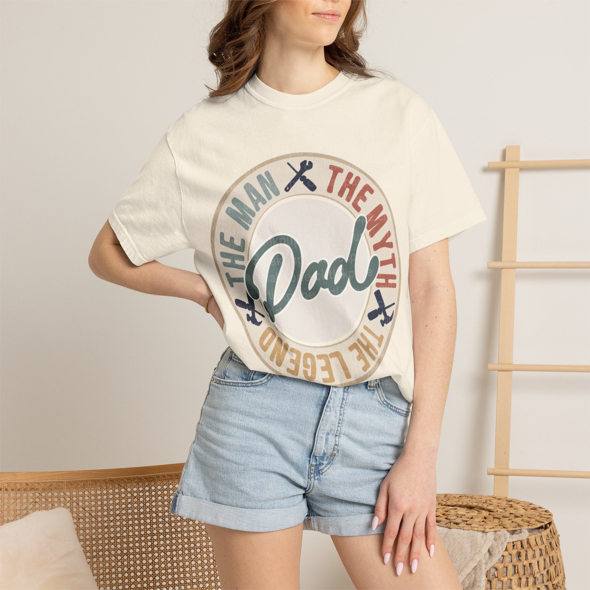 Dad Retro Badge T-Shirt — “Dad: The Man, The Myth, The Legend” Father’s Day Tee