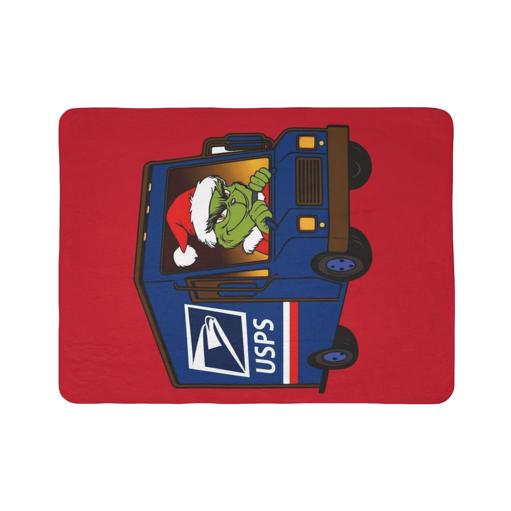 Magical Christmas Cartoon Blanket USPS Grinch Holiday Fleece Sherpa Blanket