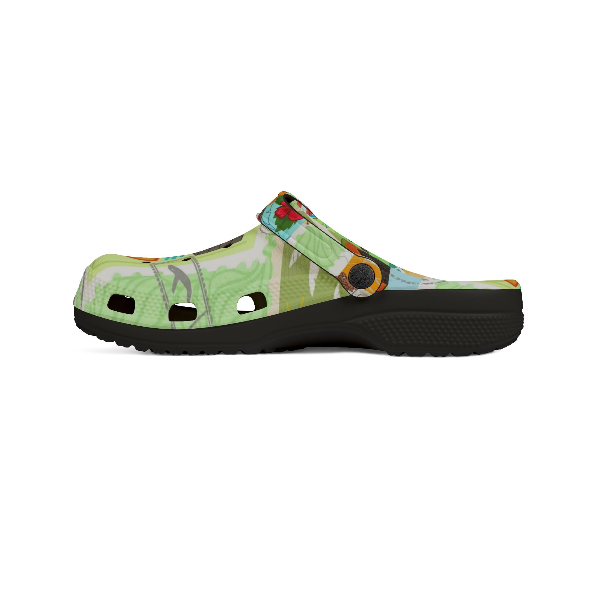 Puerto Rico Tropical Map EVA Foam Clogs — 'Puerto Rico Proud' Colorful Island Print