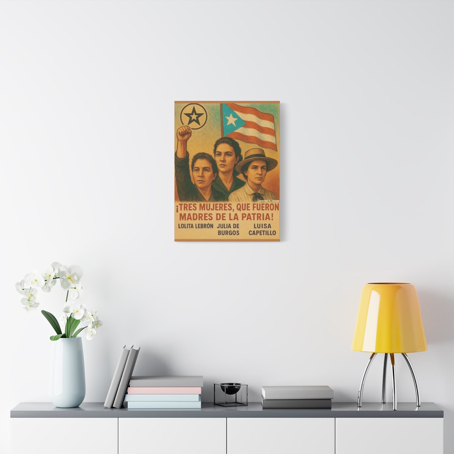 Inspirational Puerto Rican Women Canvas Wall Art, Feminist Gift, Activism Decor, Home Office Wall Art, Puerto Rico Pride