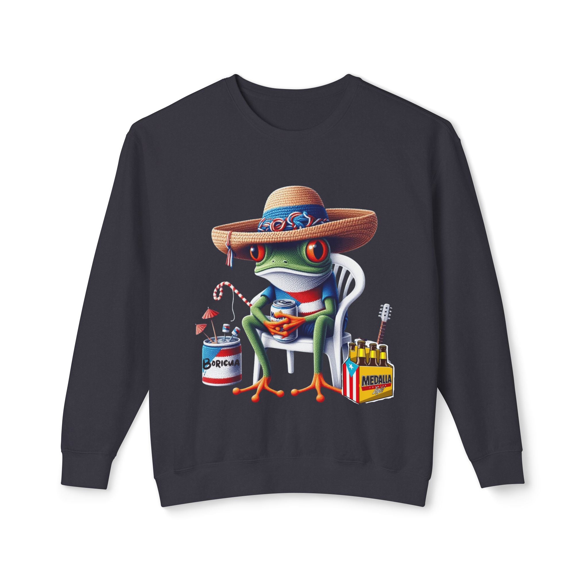 Coqui in Sombrero Crewneck Sweatshirt Puerto Rico’s Navidades