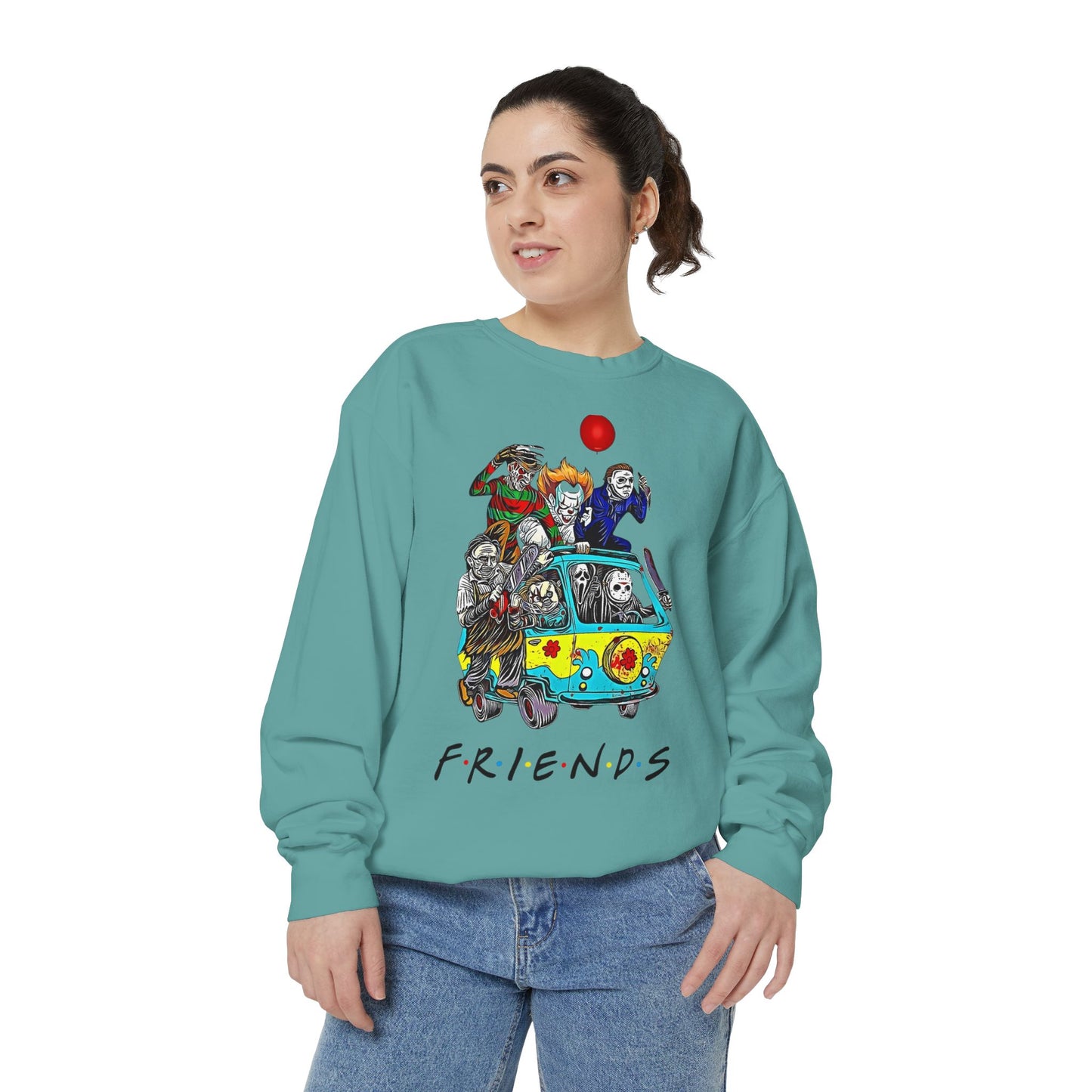 Friends-Inspired Unisex Garment-Dyed Sweatshirt, Cozy Casual Wear, Unique Graphic Sweatshirt, Perfect Gift, Everyday Style