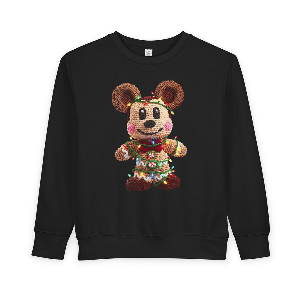 Holiday Plush Bear Toddler Sweatshirt  Festive Lights & Wreath Design