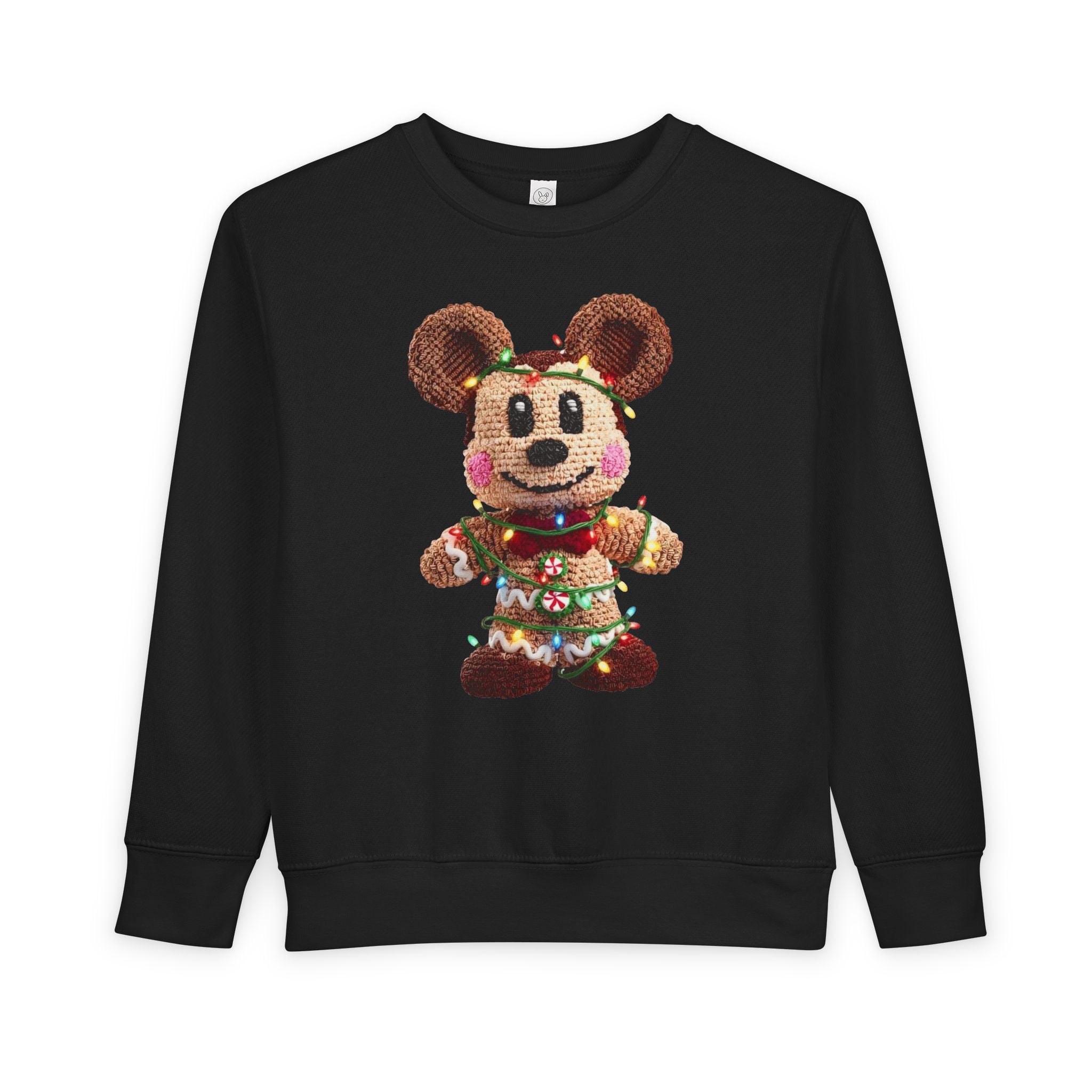 Holiday Plush Bear Toddler Sweatshirt  Festive Lights & Wreath Design