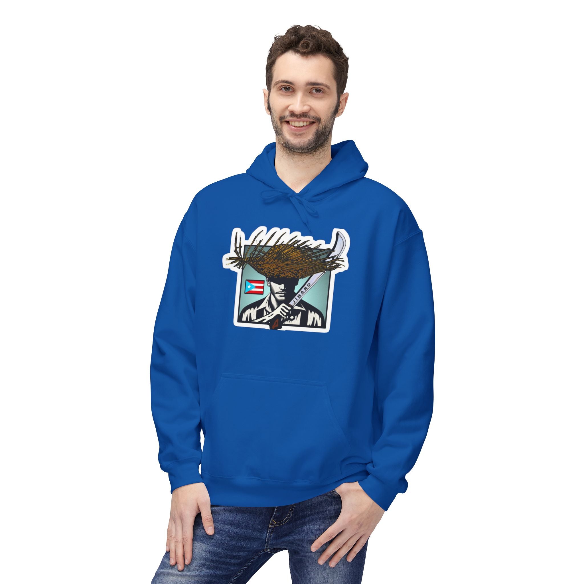 Gíbaro Hoodie  Puerto Rican Pride Pullover with Flag Machete Design