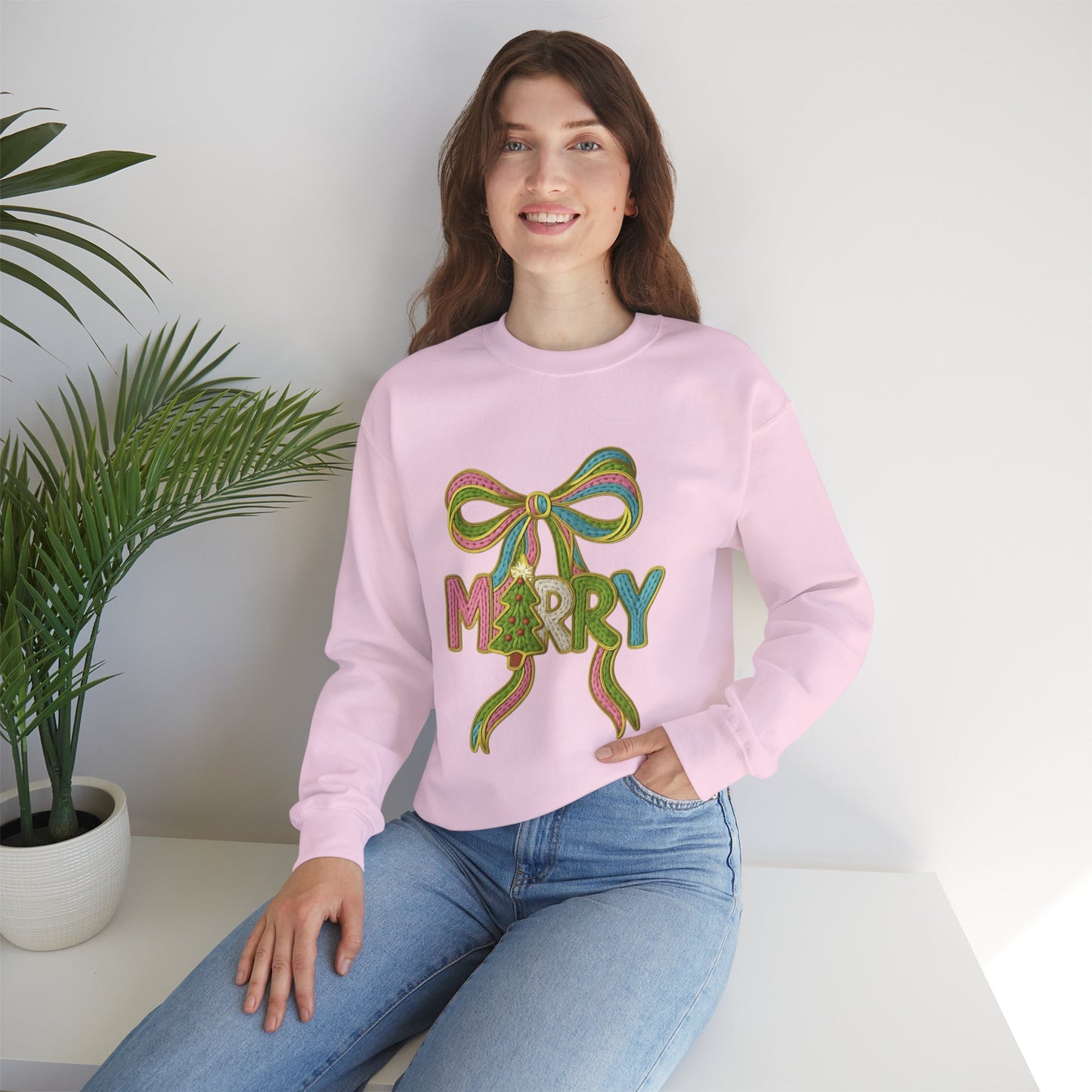 Festive Holiday Designs and Quotes Candy Christmas Tree Sweatshirt — Holiday Candyland Crewneck