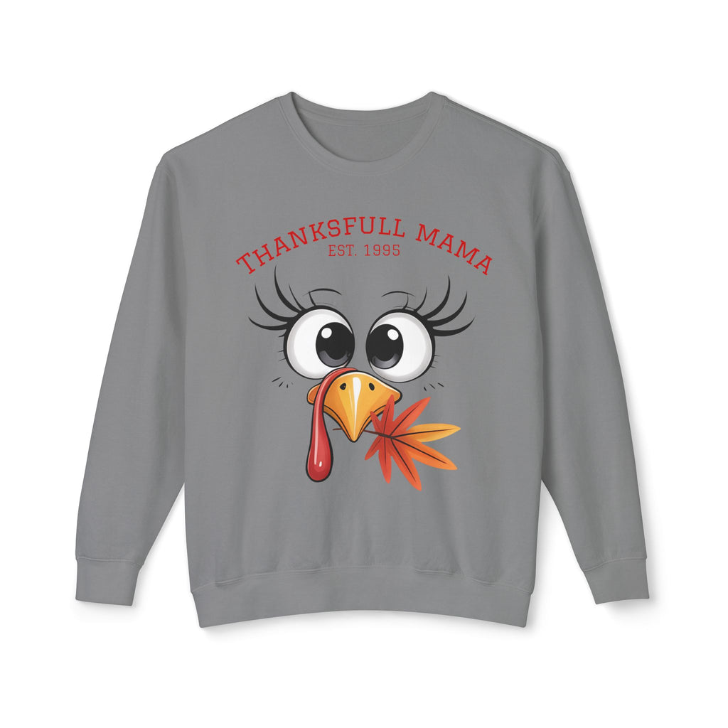 Thanksgiving Mama Sweatshirt  Cute Turkey Face "Thanksgfull Mama" Fall Pullover Fall T-Shirts and Sweatshirts Collection