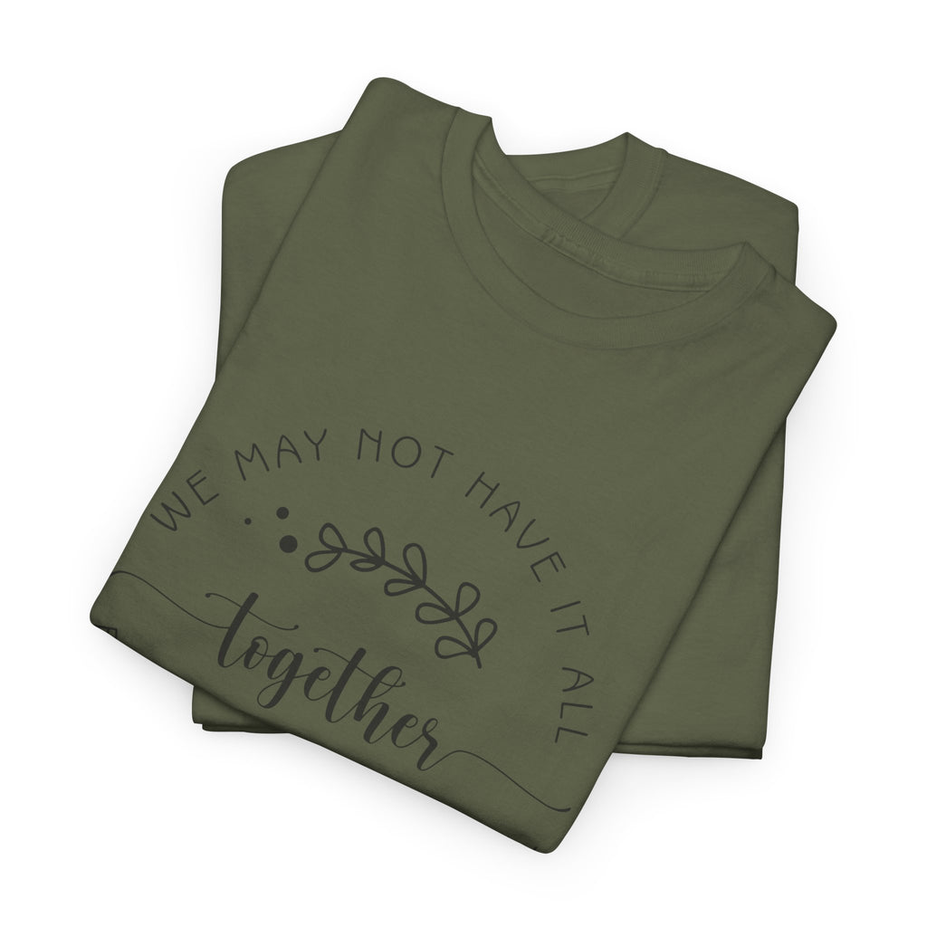 Together Floral Circle Tee  "Together" Inspirational Family Unity Shirt