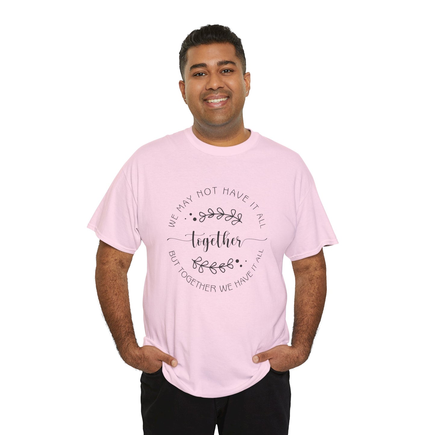 Together Floral Circle Tee  "Together" Inspirational Family Unity Shirt