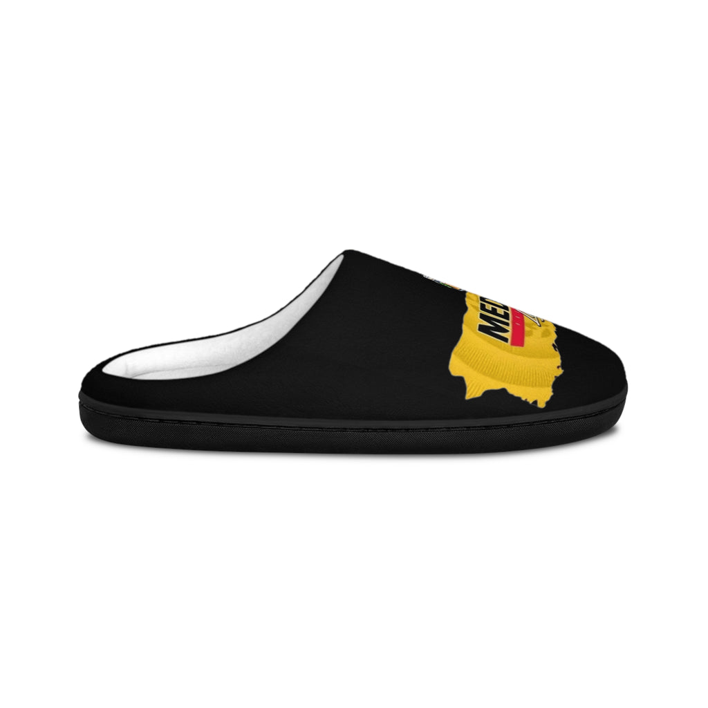 Medalla Puerto Rico Map Slippers — Men's Indoor Cozy House Shoes