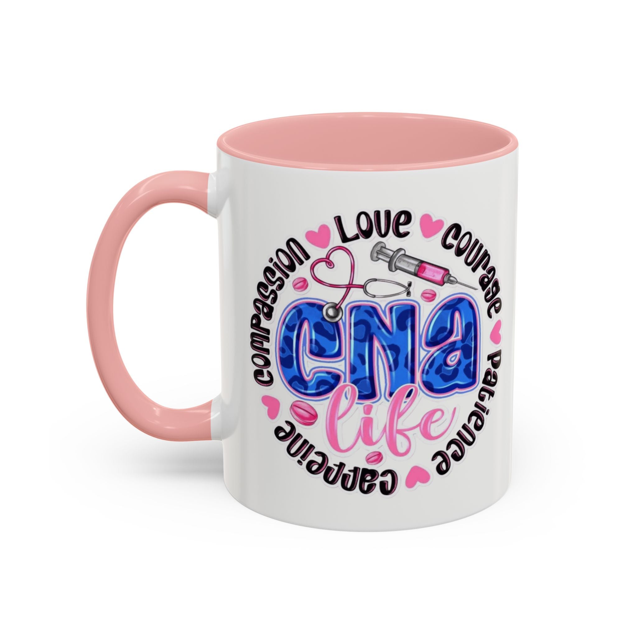 CNA Life Coffee Mug — Compassion, Courage & Patience Accent Mug (11/15oz) Medical Christmas Mug