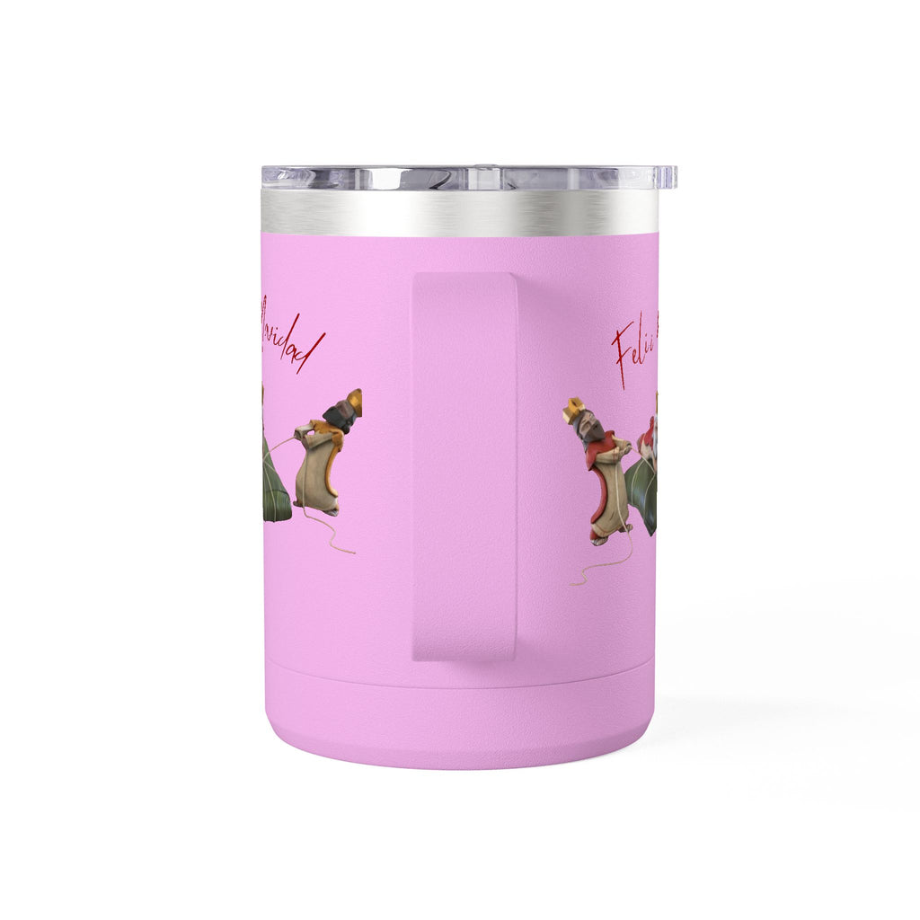 3 KINGS Holiday Travel Tumbler — 'Feliz Navidad' Dachshund Santa Design Coffee Cup for Fun Celebrations