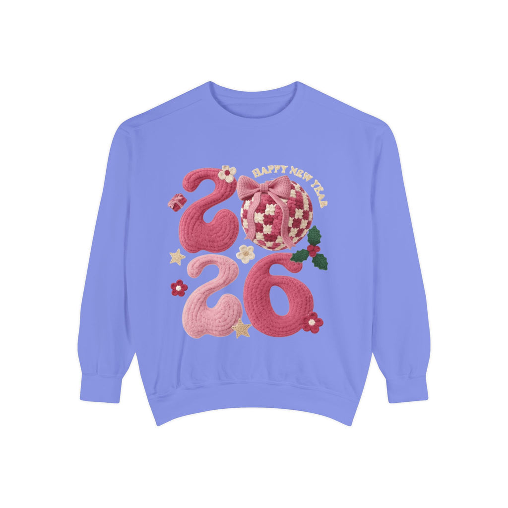 Happy New Year 2026 Sweater  Pink Festive Graphic Sweatshirt