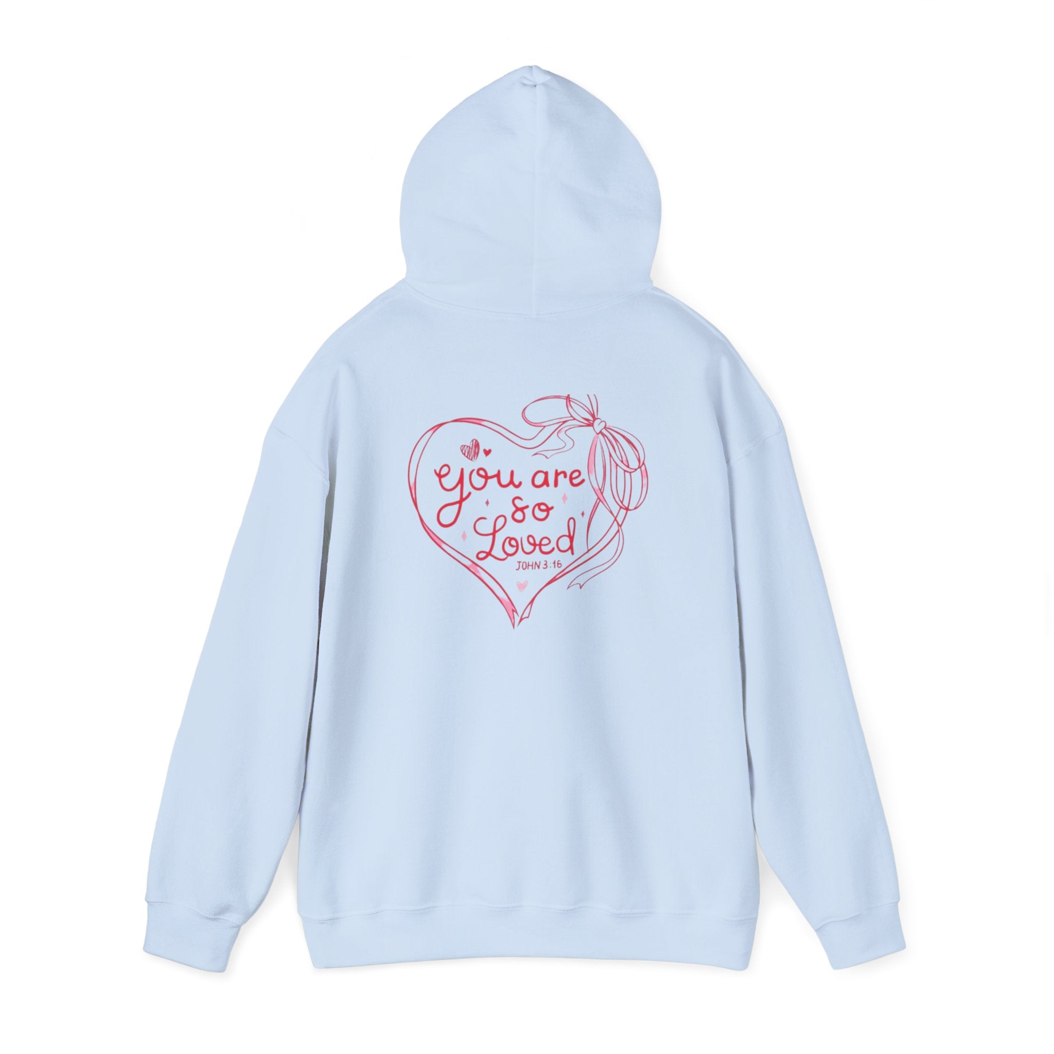 You Are So Loved Hoodie Heart Full” Heart Ribbon Comfort Sweatshirt