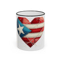 Puerto Rico Flag Heart Accent Rim Mug — Patriotic Coffee Cup (11oz/15oz)