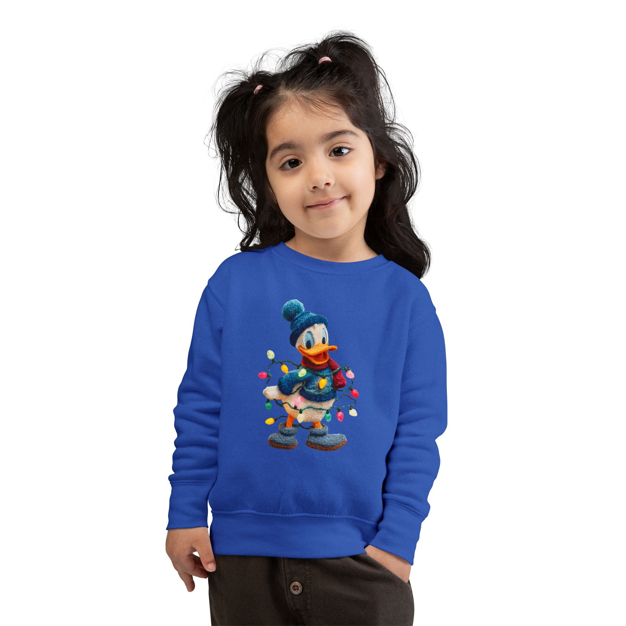 Toddler Sweatshirt  Festive Donald Duck Holiday Lights Pullover