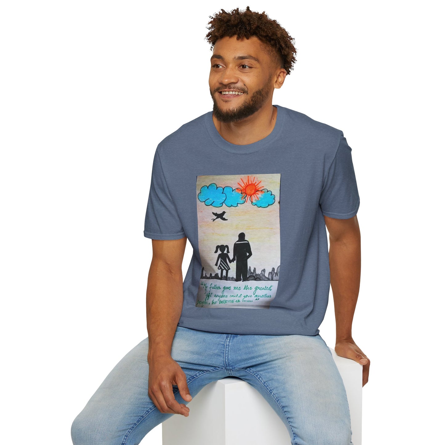 Inspirational Father-Daughter T-Shirt, Unisex Softstyle Tee for Family Bonding, Gift for Dads, Father's Day, Birthday