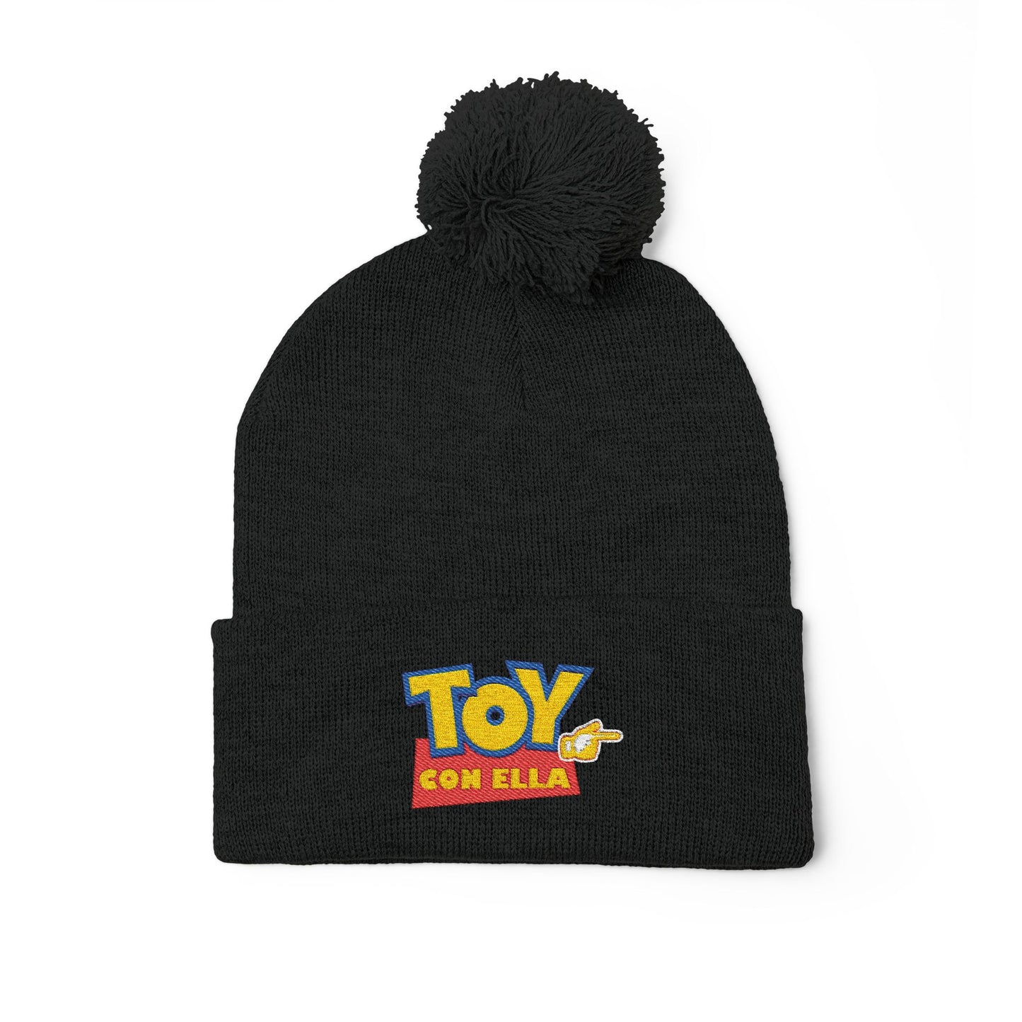 Toy Story Embroidered Pom-Pom Knit Cap Humor Cuffed Beanie – Warm, Soft & Sassy Winter Hat
