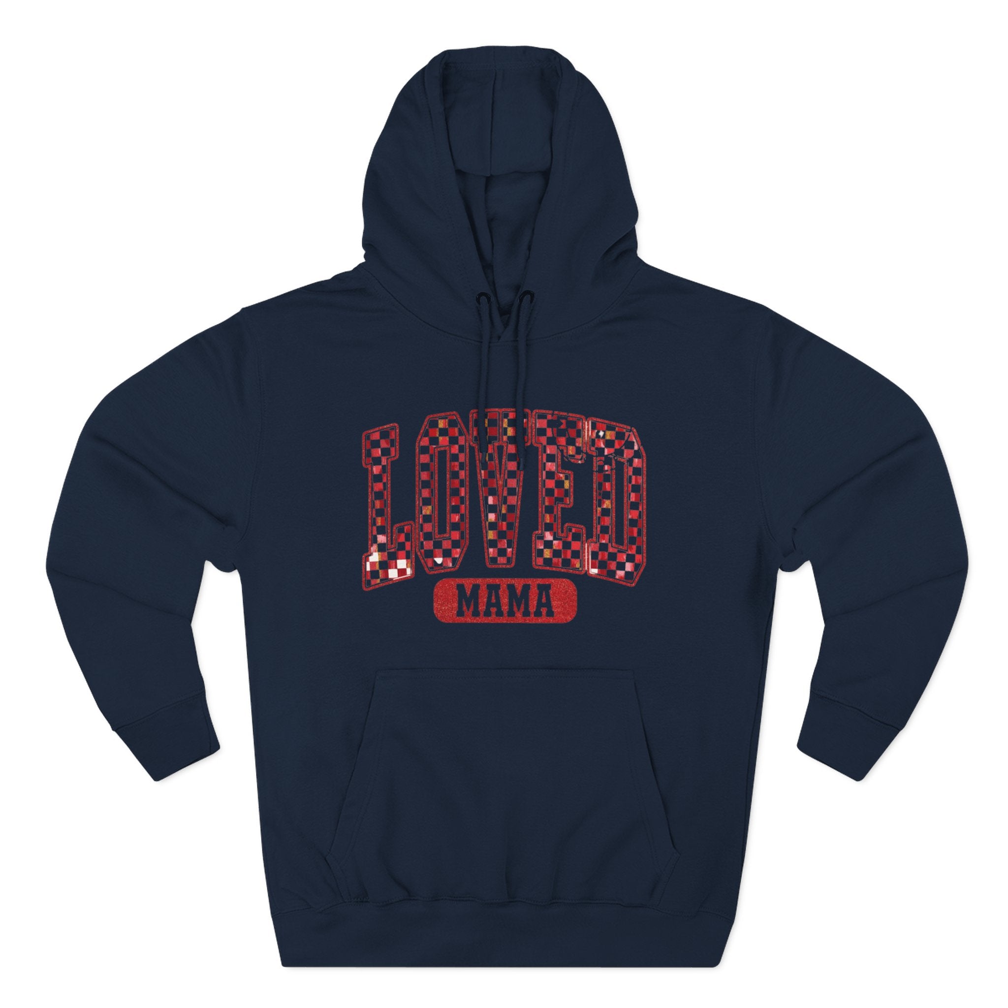 Hoodie  Loved Mama Checkerboard Graphic Hoodie