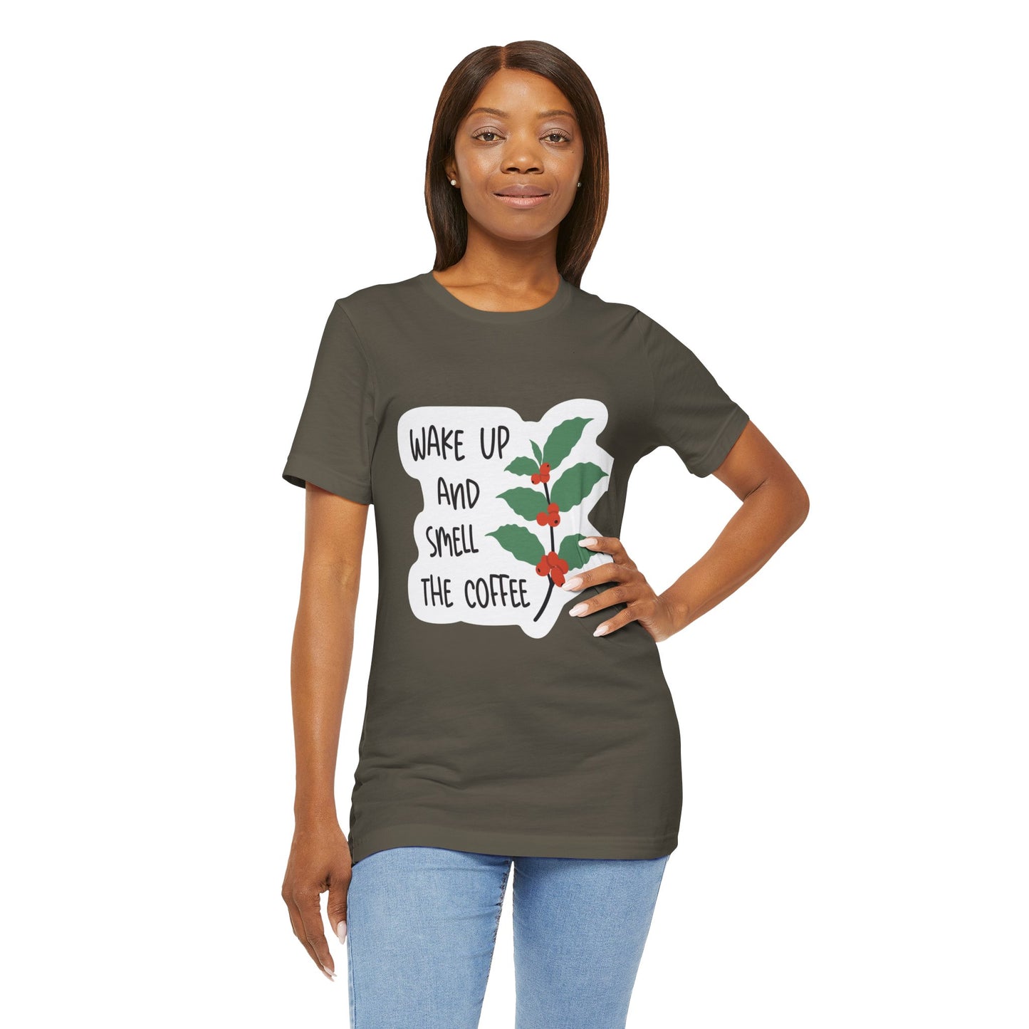 Wake Up and Smell the Coffee Tee  Coffee Plant Graphic T-Shirt