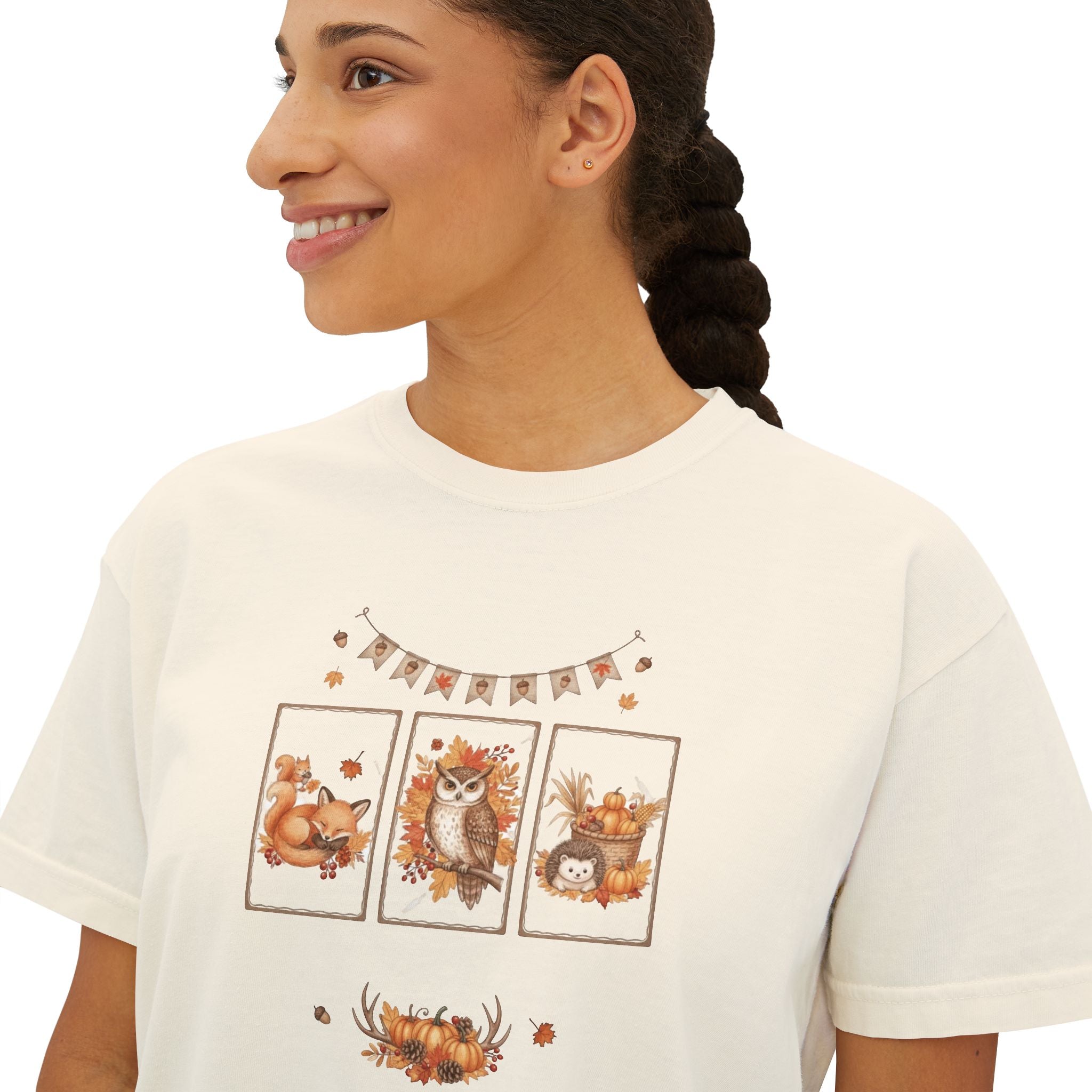 Autumn Vibes Women's Boxy Tee - Cozy Seasonal Apparel, Perfect for Fall Celebrations, Casual Style, Gift for Her, Cute Graphic Top