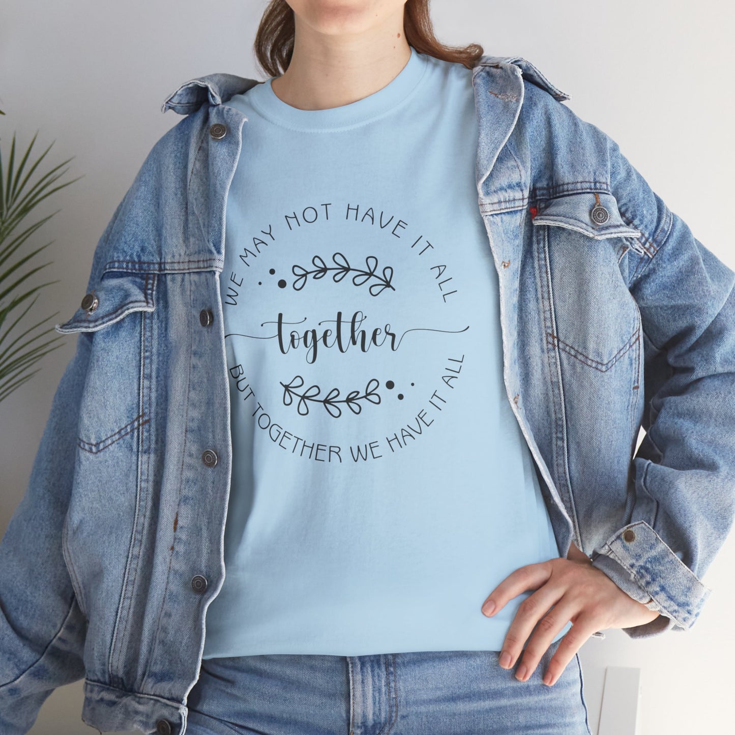 Together Floral Circle Tee  "Together" Inspirational Family Unity Shirt