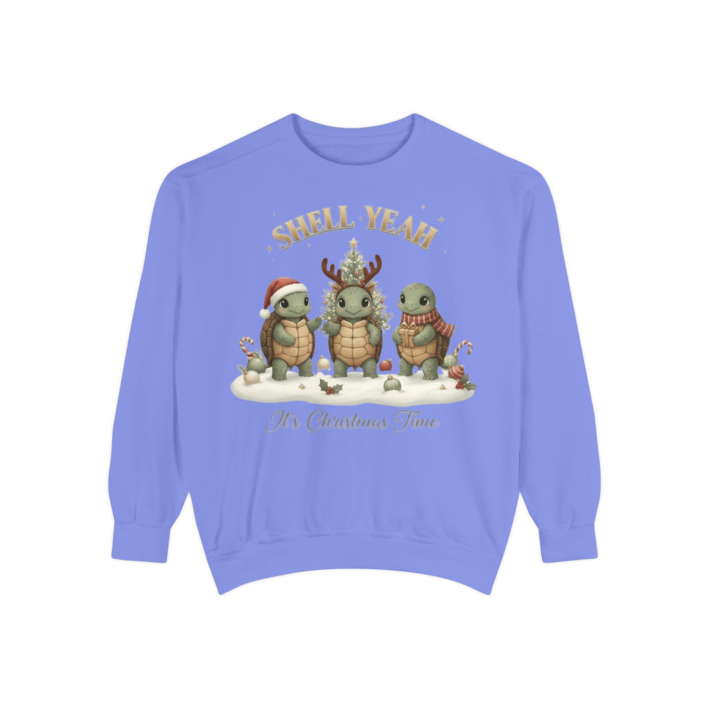 Christmas Turtle Sweatshirt  "Shell Yeah, It’s Christmas Time" Holiday Pullover