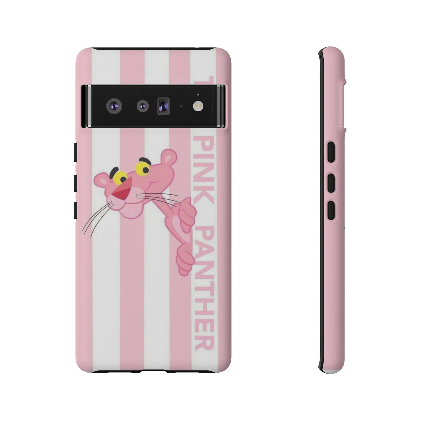 Pink Panther Tough Case Retro Striped Phone Case with "The Pink Panther" Design