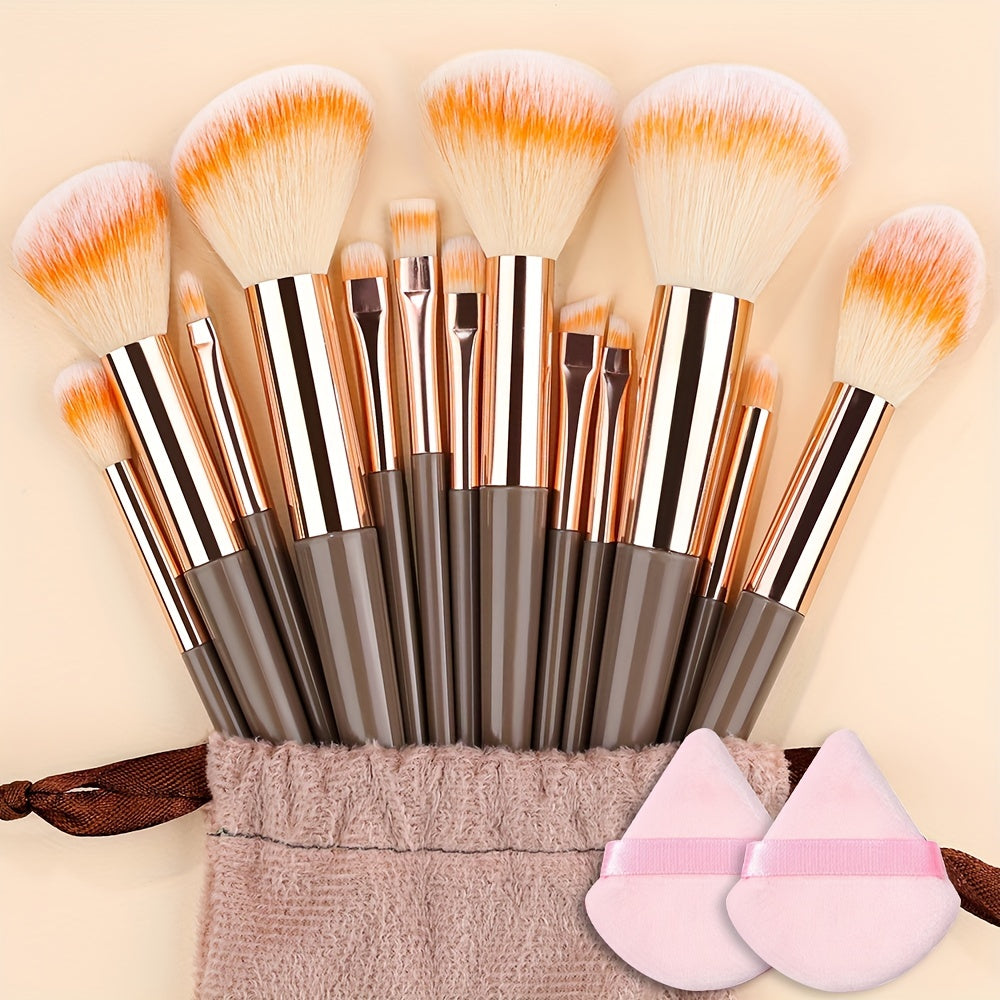 15Pcs Makeup Brush Set Soft Fluffy Professional Cosmetic Foundation Powder Eyeshadow Kabuki Blending Make Up Brush Beauty Tool Ideal For Makeup Beginner And Artist